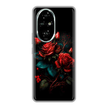 Силиконовый чехол на Honor 200 Pro с принтом Розы красные Силиконовый чехол на Honor 200 Pro с принтом Розы красные