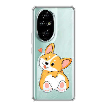 Силиконовый чехол на Honor 200 Pro с принтом Корги