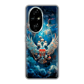 Силиконовый чехол на Honor 200 Pro с принтом Герб флаг России