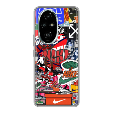 Силиконовый чехол на Honor 200 Pro с принтом Найк Nike яркий