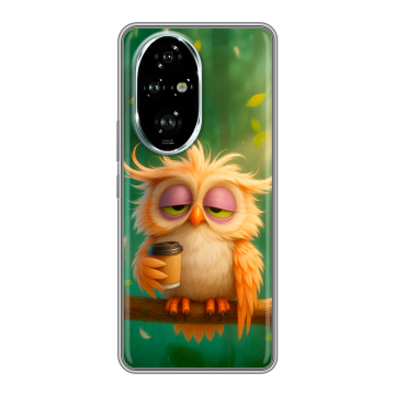 Силиконовый чехол на Honor 200 Pro с принтом сова Силиконовый чехол на Honor 200 Pro с принтом сова