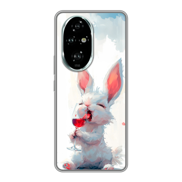 Силиконовый чехол на Honor 200 Pro с принтом кролик зайчик
