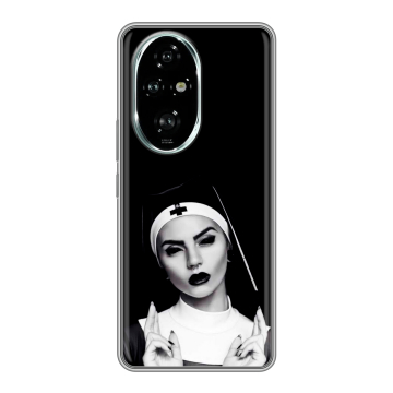 Силиконовый чехол на Honor 200 Pro с принтом монашка