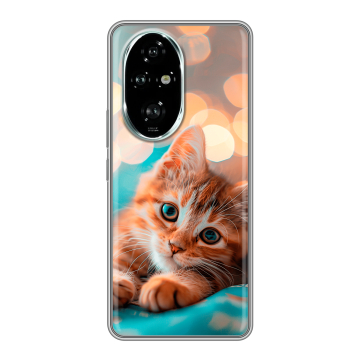 Силиконовый чехол на Honor 200 Pro с принтом котик
