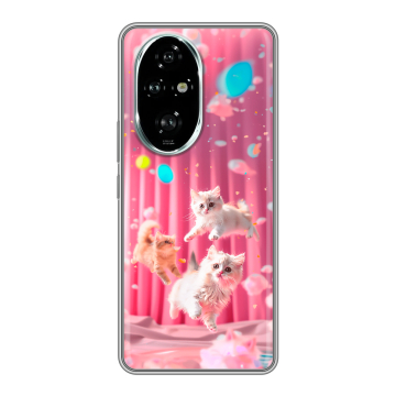 Силиконовый чехол на Honor 200 Pro с принтом милые котики