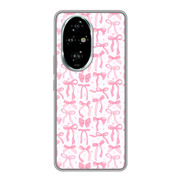 Силиконовый чехол на Honor 200 Pro с принтом Розовые бантики Силиконовый чехол на Honor 200 Pro с принтом Розовые бантики