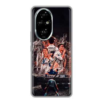 Силиконовый чехол на Honor 200 Pro с принтом Реал Роналдо Real Ronaldo
