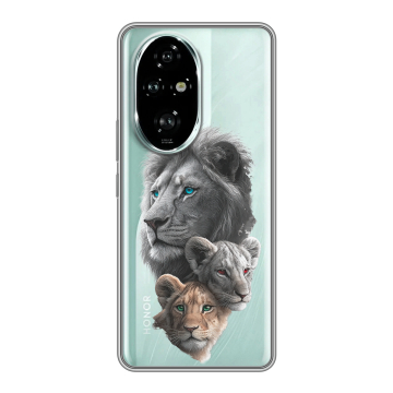 Силиконовый чехол на Honor 200 Pro с принтом Львы