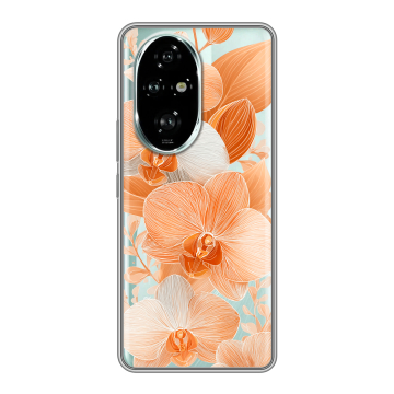 Силиконовый чехол на Honor 200 Pro с принтом Бежевые цветы