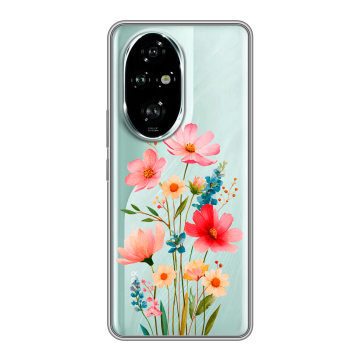 Силиконовый чехол на Honor 200 Pro с принтом Цветы