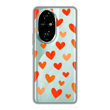 Силиконовый чехол на Honor 200 Pro с принтом Сердечки