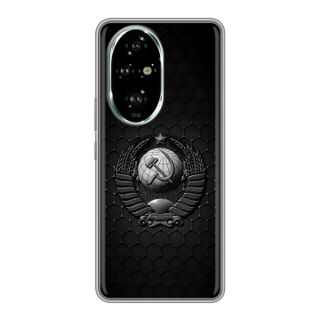 Силиконовый чехол на Honor 200 Pro с принтом Герб Флаг СССР