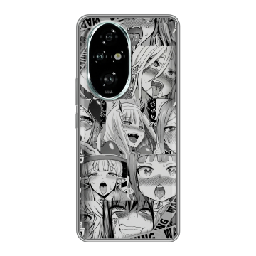 Силиконовый чехол на Honor 200 Pro с принтом Ahegao Ахегао Аниме