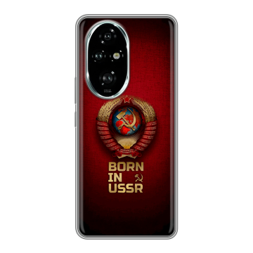 Силиконовый чехол на Honor 200 Pro с принтом Флаг Герб СССР