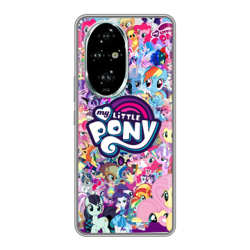 Силиконовый чехол на Honor 200 Pro с принтом My little pony Дружба чудо Силиконовый чехол на Honor 200 Pro с принтом My little pony Дружба чудо