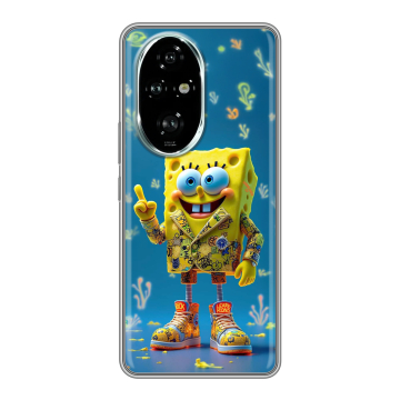 Силиконовый чехол на Honor 200 Pro с принтом Спанч боб Спанчбоб