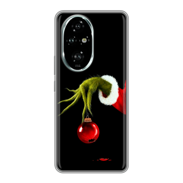 Силиконовый чехол на Honor 200 Pro с принтом Новый год Гринч