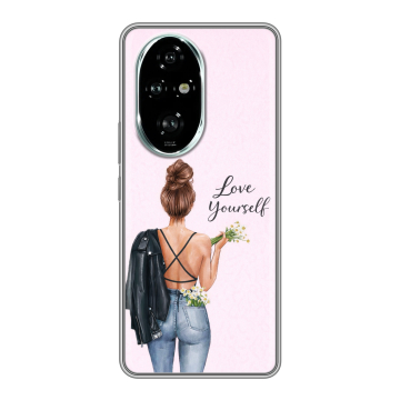 Силиконовый чехол на Honor 200 Pro с принтом женский