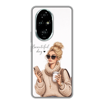 Силиконовый чехол на Honor 200 Pro с принтом женский Силиконовый чехол на Honor 200 Pro с принтом женский