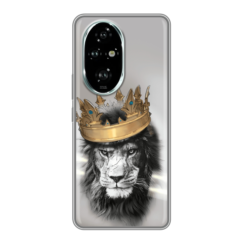 Силиконовый чехол на Honor 200 Pro с принтом Лев с короной Силиконовый чехол на Honor 200 Pro с принтом Лев с короной