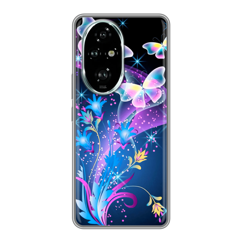 Силиконовый чехол на Honor 200 Pro с принтом Бабочки Силиконовый чехол на Honor 200 Pro с принтом Бабочки