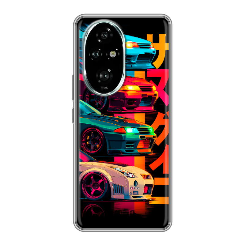 Силиконовый чехол на Honor 200 Pro с принтом Гоночные машины Силиконовый чехол на Honor 200 Pro с принтом Гоночные машины