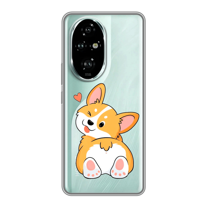 Силиконовый чехол на Honor 200 Pro с принтом Корги Силиконовый чехол на Honor 200 Pro с принтом Корги