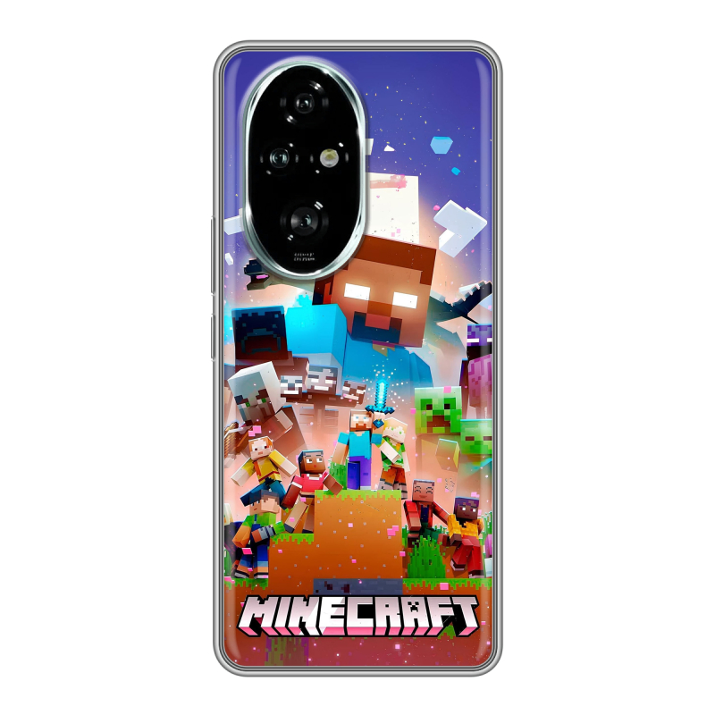 Силиконовый чехол на Honor 200 Pro с принтом Майнкрафт Minecraft Силиконовый чехол на Honor 200 Pro с принтом Майнкрафт Minecraft