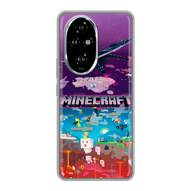 Силиконовый чехол на Honor 200 Pro с принтом Майнкрафт Minecraft Силиконовый чехол на Honor 200 Pro с принтом Майнкрафт Minecraft