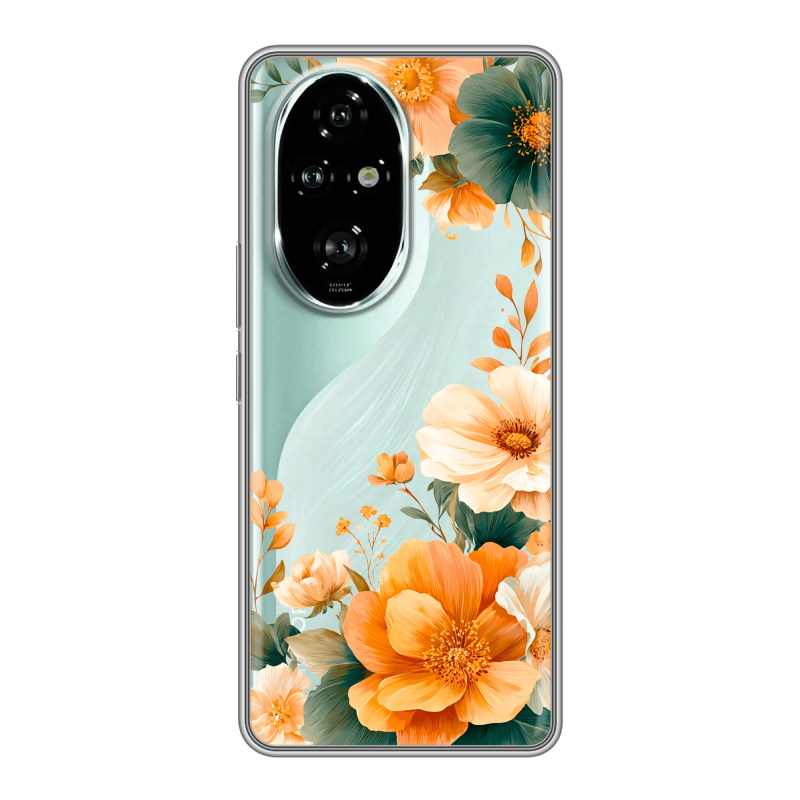 Силиконовый чехол на Honor 200 Pro с принтом Цветы принт Силиконовый чехол на Honor 200 Pro с принтом Цветы принт