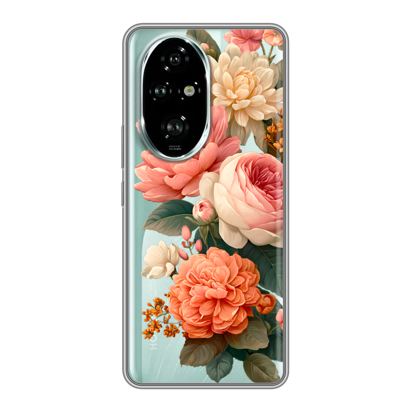 Силиконовый чехол на Honor 200 Pro с принтом цветы Силиконовый чехол на Honor 200 Pro с принтом цветы