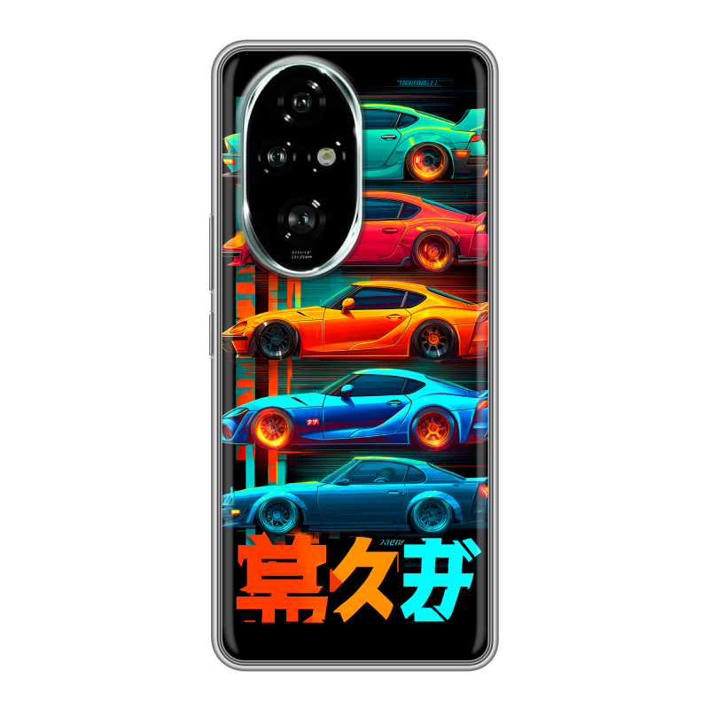 Силиконовый чехол на Honor 200 Pro с принтом машины тачки Силиконовый чехол на Honor 200 Pro с принтом машины тачки