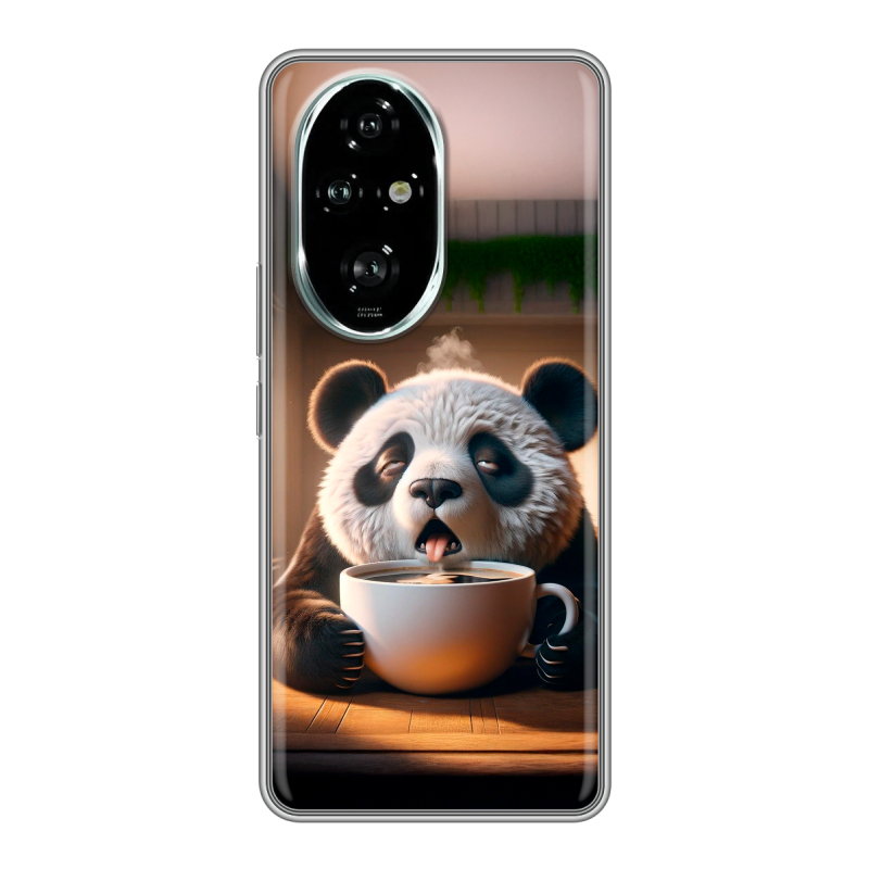 Силиконовый чехол на Honor 200 Pro с принтом смешная панда Силиконовый чехол на Honor 200 Pro с принтом смешная панда