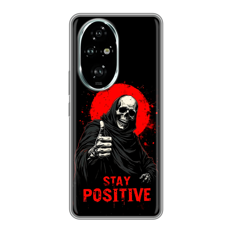 Силиконовый чехол на Honor 200 Pro с принтом смешной скелет Силиконовый чехол на Honor 200 Pro с принтом смешной скелет