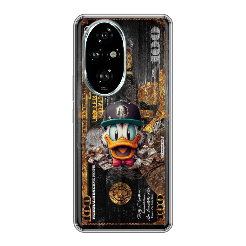 Силиконовый чехол на Honor 200 Pro с принтом Дональд Дак Доллар Силиконовый чехол на Honor 200 Pro с принтом Дональд Дак Доллар
