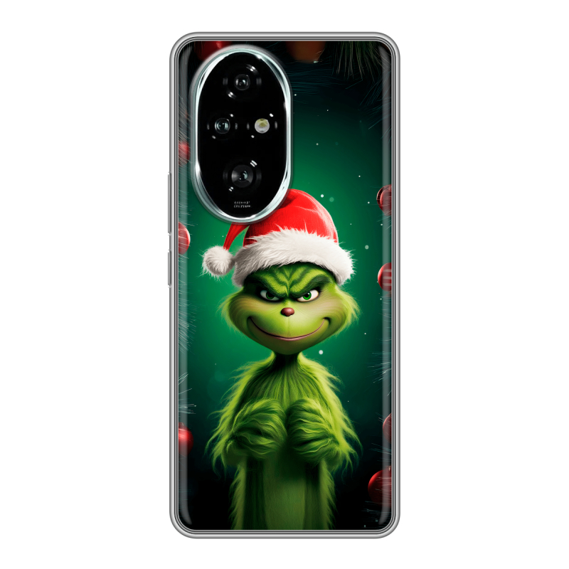 Силиконовый чехол на Honor 200 Pro с принтом Гринч Новый год Рождество Силиконовый чехол на Honor 200 Pro с принтом Гринч Новый год Рождество