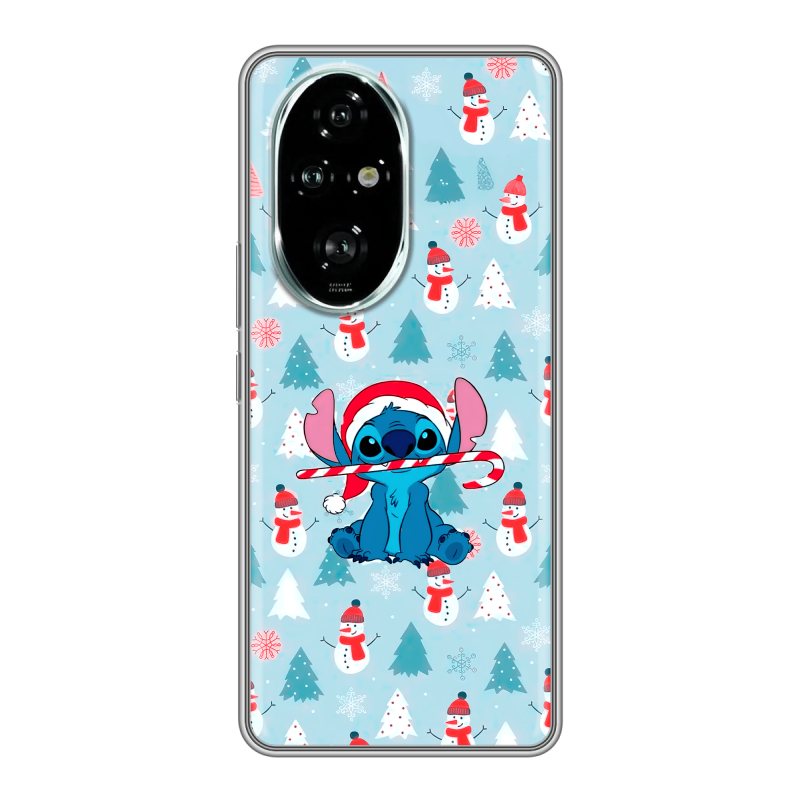 Силиконовый чехол на Honor 200 Pro с принтом Стич Новый год Силиконовый чехол на Honor 200 Pro с принтом Стич Новый год