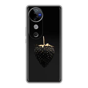Силиконовый чехол на Vivo V40 5G с принтом Черная клубника