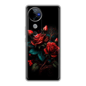 Силиконовый чехол на Vivo V40 5G с принтом Розы красные