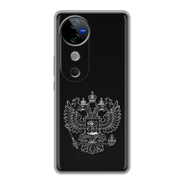 Силиконовый чехол на Vivo V40 5G с принтом Герб России