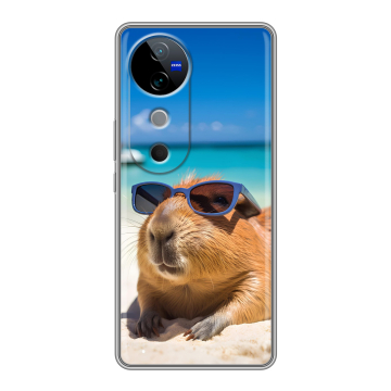 Силиконовый чехол на Vivo V40 5G с принтом Капибара