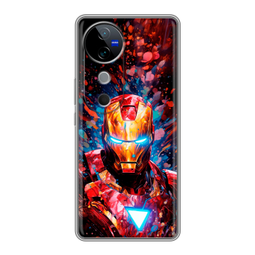 Силиконовый чехол на Vivo V40 5G с принтом Железный человек Ironman