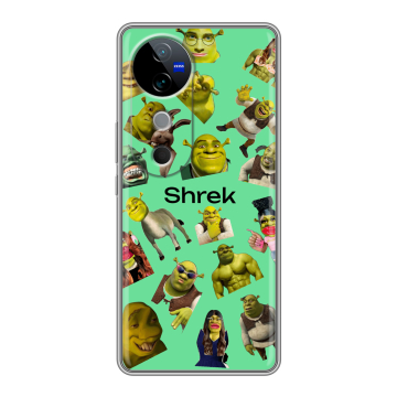 Силиконовый чехол на Vivo V40 5G с принтом Шрек Shrek