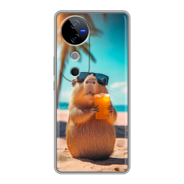 Силиконовый чехол на Vivo V40 5G с принтом Капибара