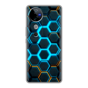 Силиконовый чехол на Vivo V40 5G с принтом Неоновые соты
