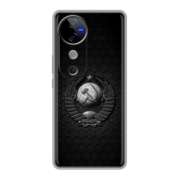 Силиконовый чехол на Vivo V40 5G с принтом Герб Флаг СССР