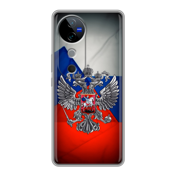 Силиконовый чехол на Vivo V40 5G с принтом Флаг России