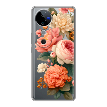 Силиконовый чехол на Vivo V40 5G с принтом цветы