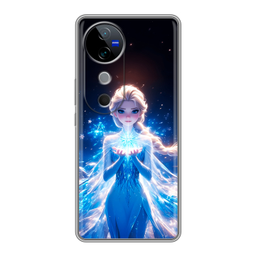 Силиконовый чехол на Vivo V40 5G с принтом Холодное сердце Frozen