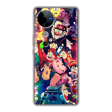 Силиконовый чехол на Vivo V40 5G с принтом Gravity Falls Гравити Фолз